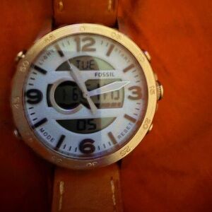 Fossil Silver and Tan Smartwatch